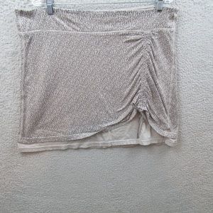 Athleta Womens Skirt 1X Gray Active Stretch Drawstring Cotton Lightweight Layer